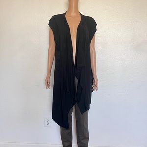 Bryn Walker Black Sleeveless Duster Vest Bamboo/Cotton size M